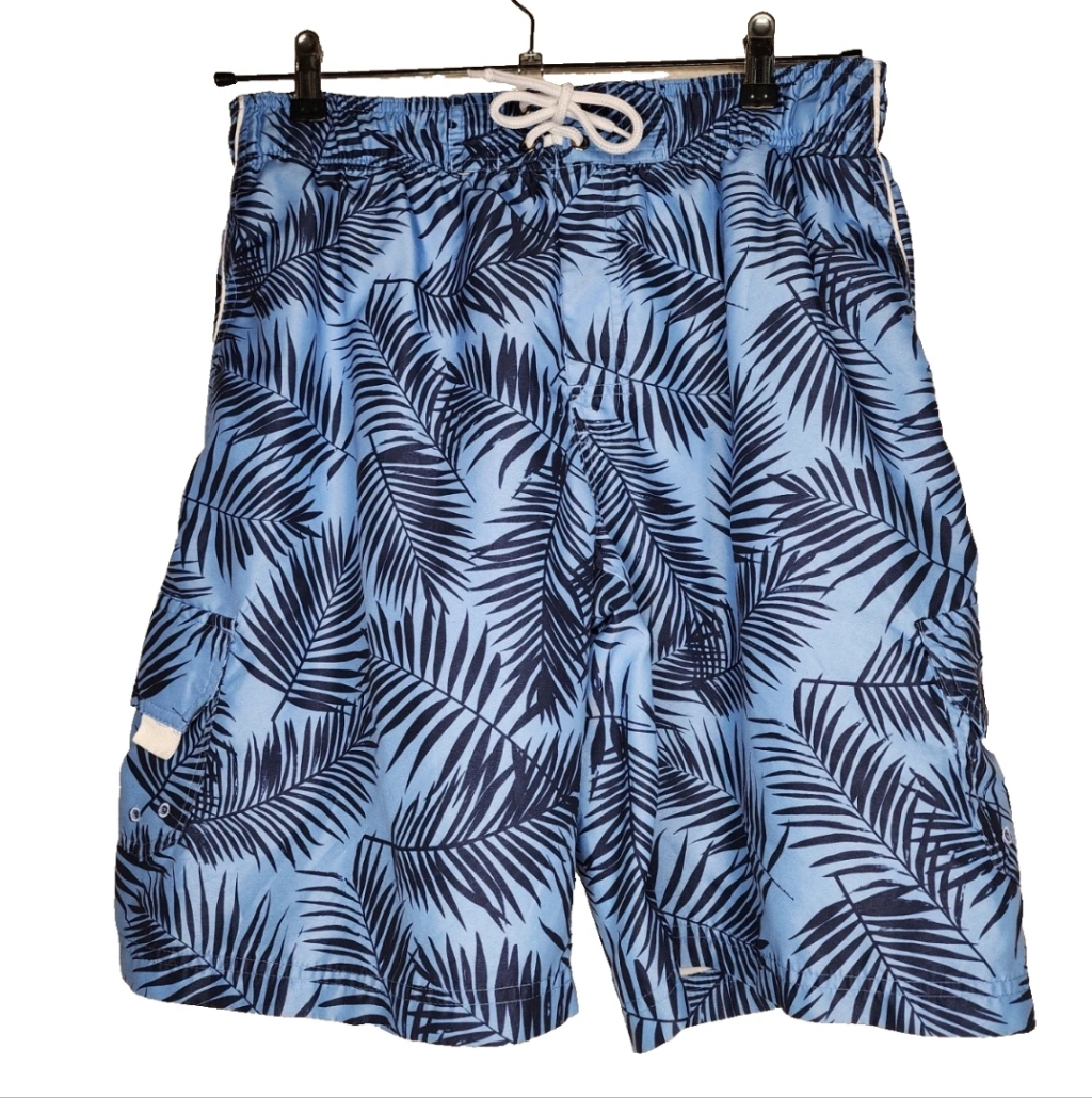 Trunks Surf And Swim Co Swim Shorts In Blue Palm Print Size M
